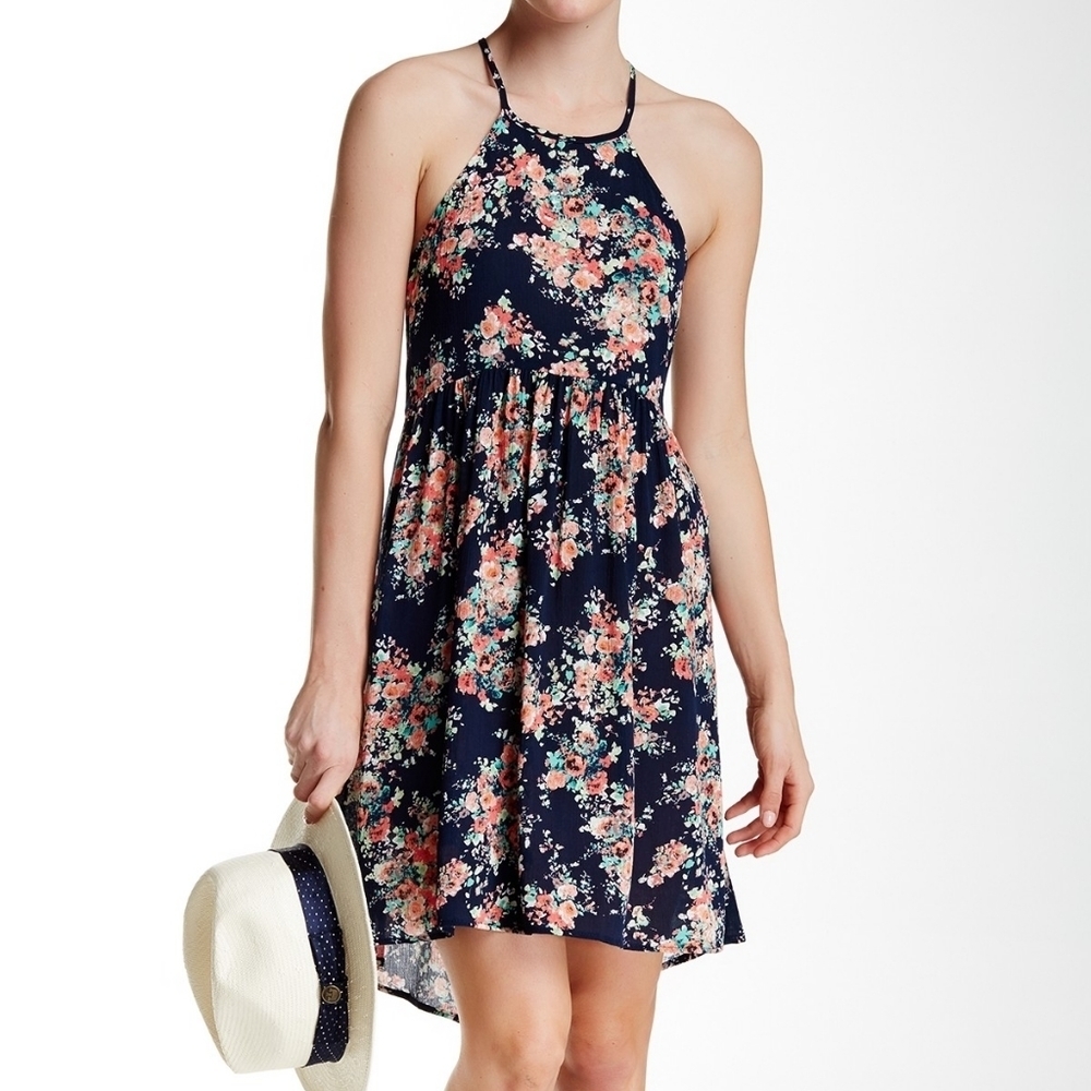 SOCIALITE Women’s HI-LO FLORAL BABYDOLL DRESS Multicolor Size Small